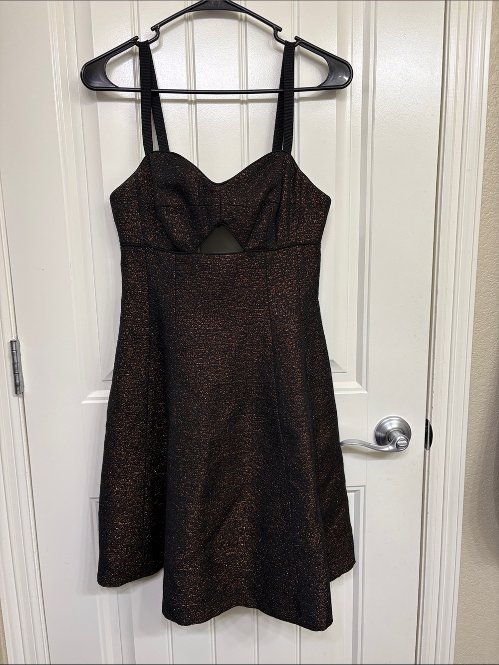 Club Monaco Black Dress with Copper‎ Sparkle Mini